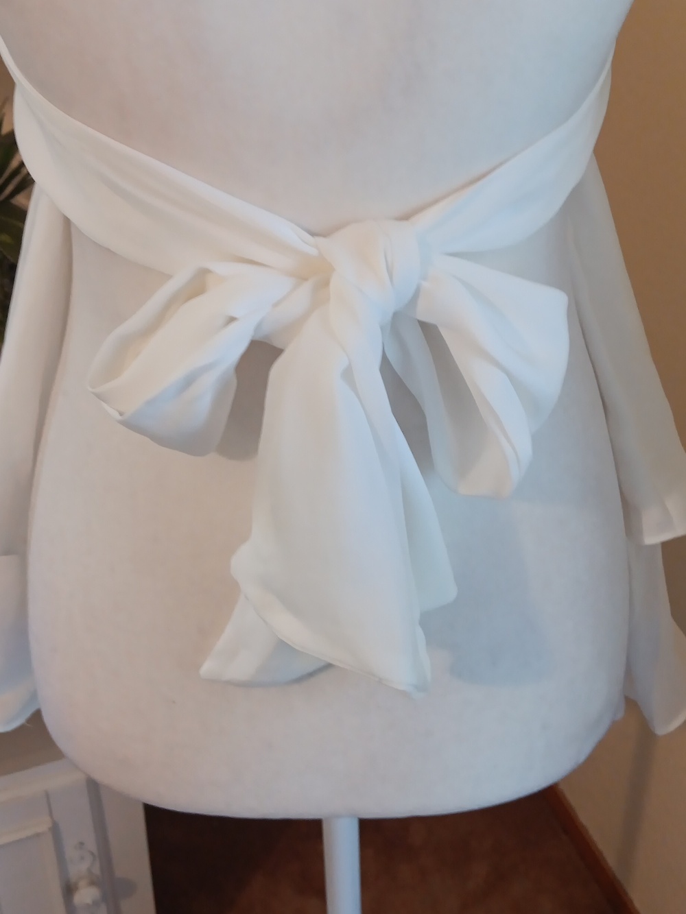 Angel Biba Off Shoulder Short Sleeved Tiered Romper With Ties - Picture 6 of 11